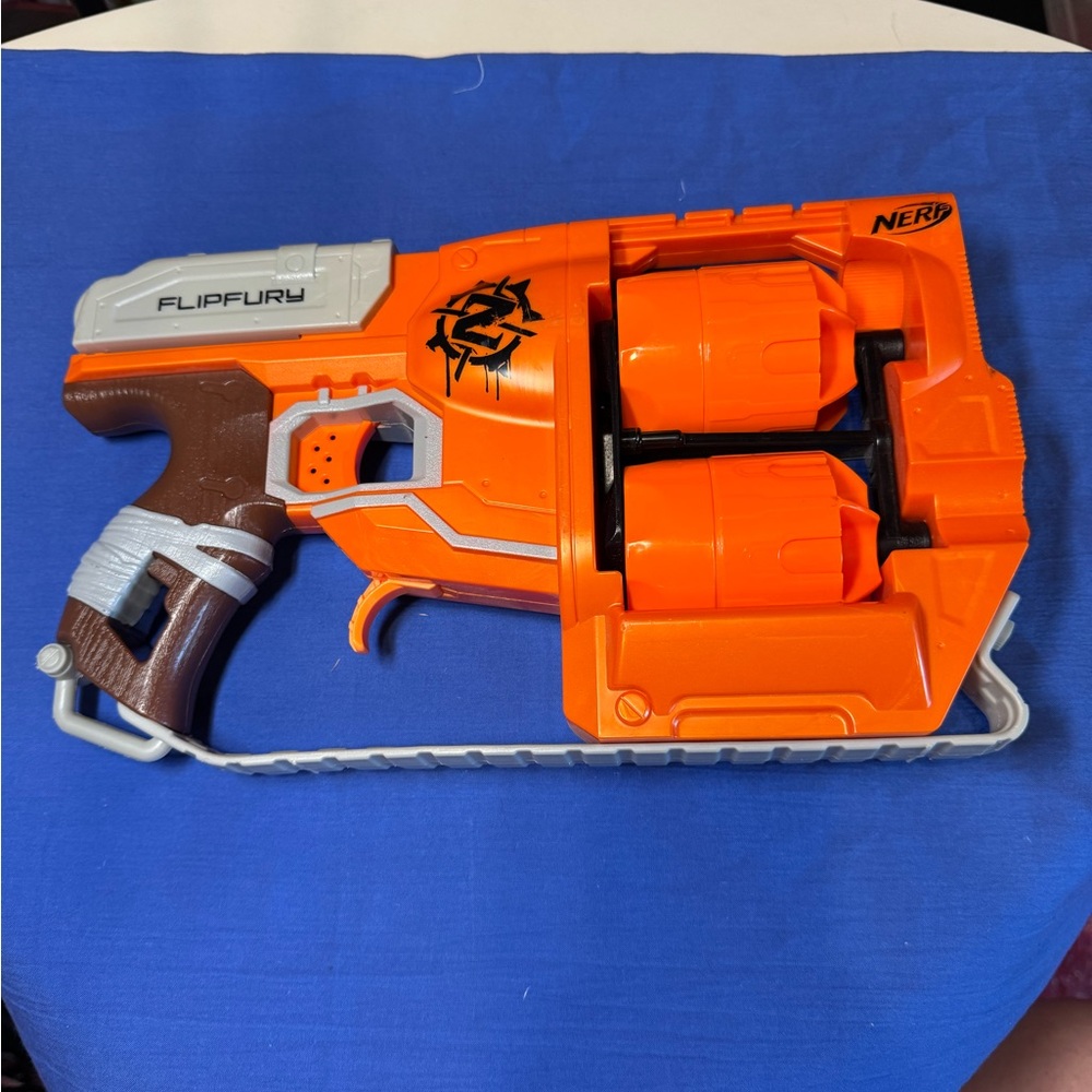 Nerf Zombie Strike FlipFury Orange and Gray - Works